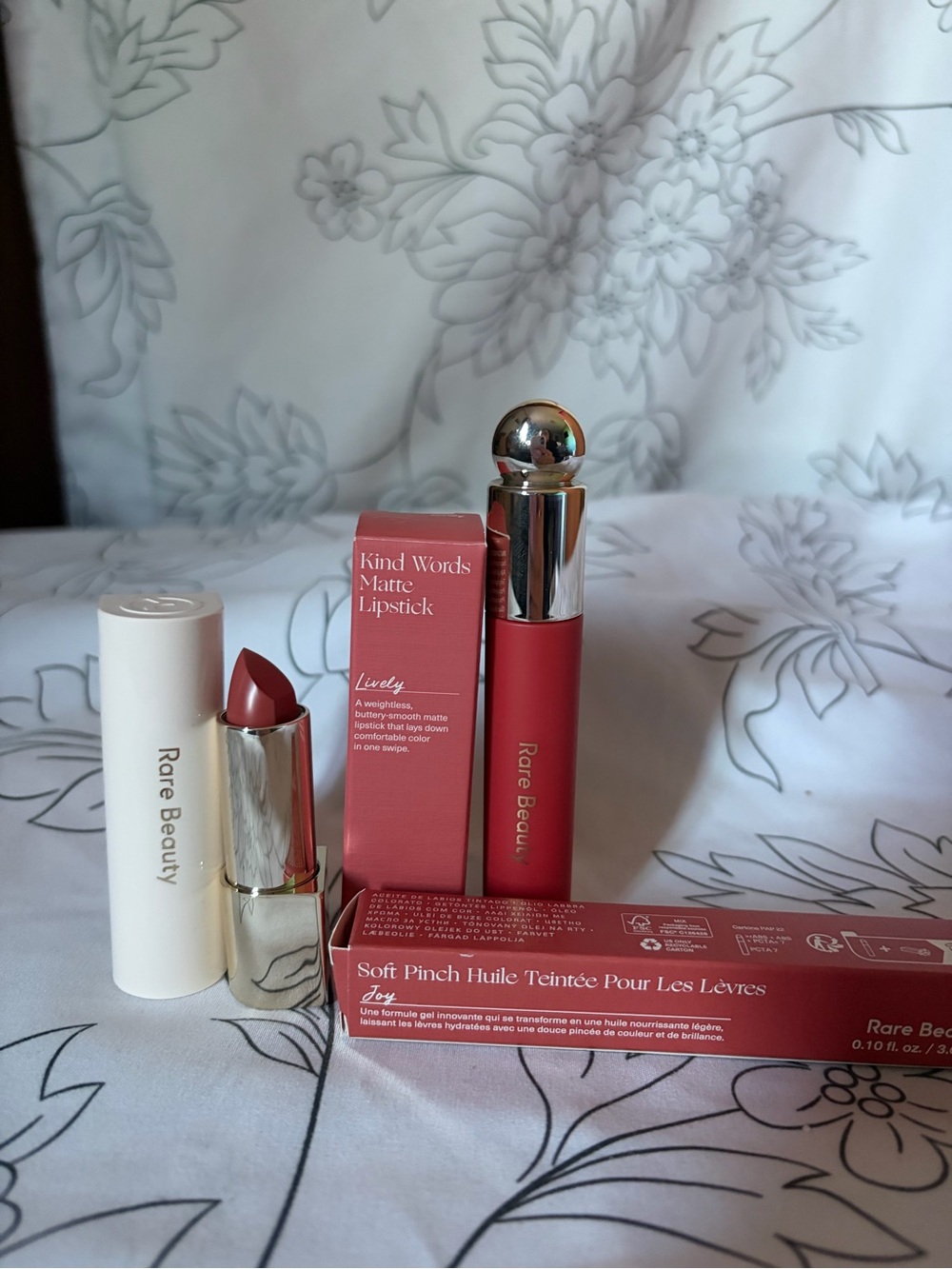 Rare Beauty Kind Words Matte Lipstick & Soft Pinch Lip Oil Duo - in Lively , Joy
